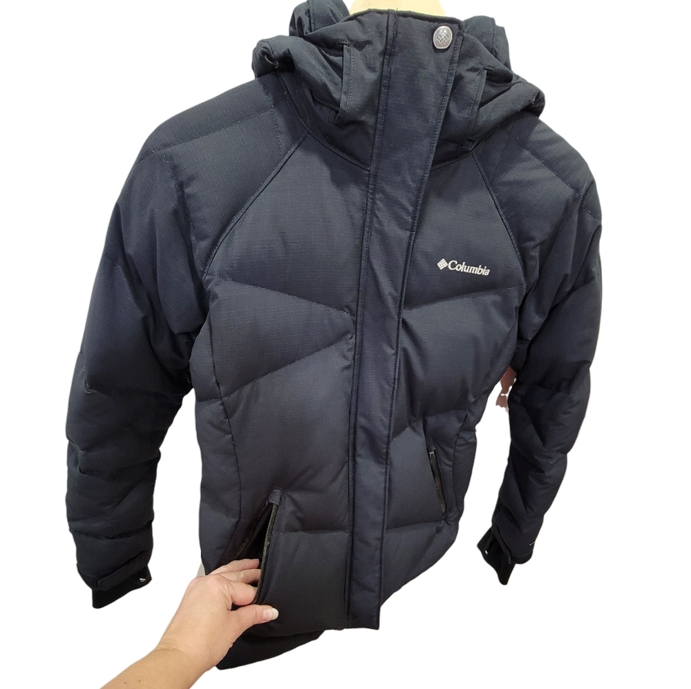 Columbia Lay D Down Puffer Coat Black Down Filled Winter Jacket Youth Size M - Picture 4 of 16